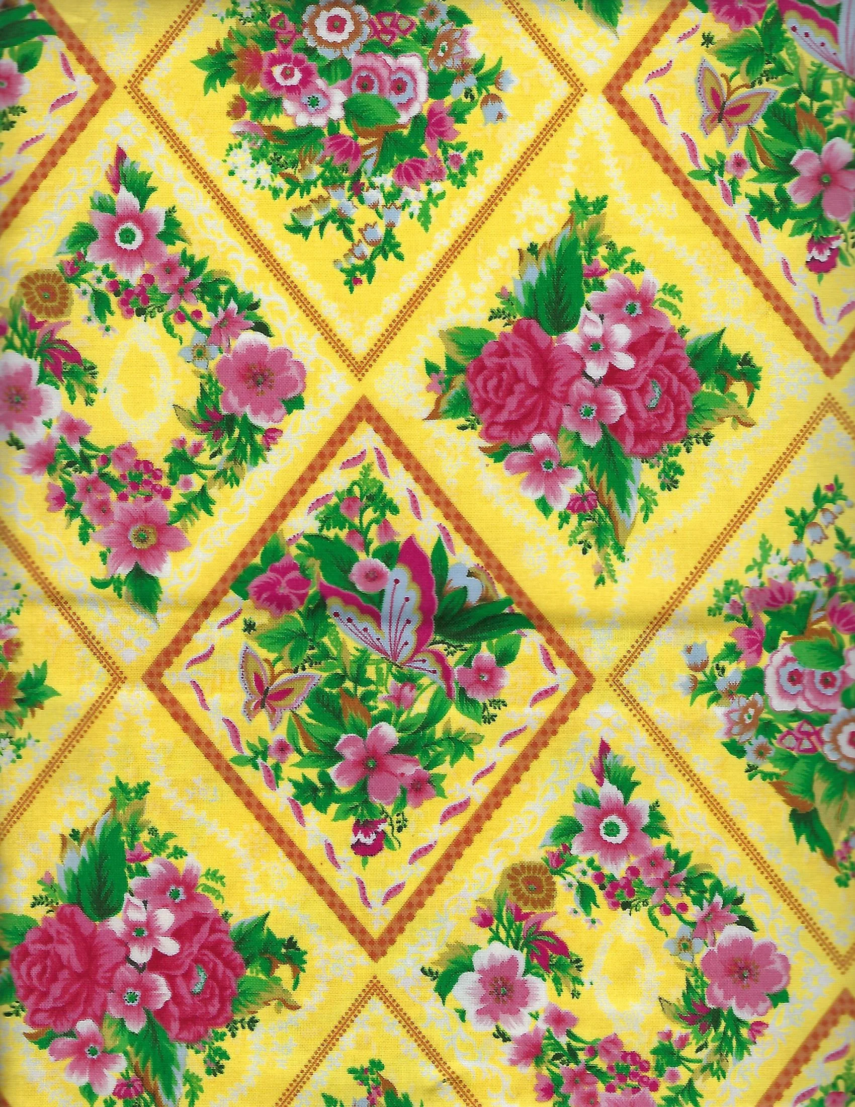 Flowers in Yellow Diamond Pattern.jpg