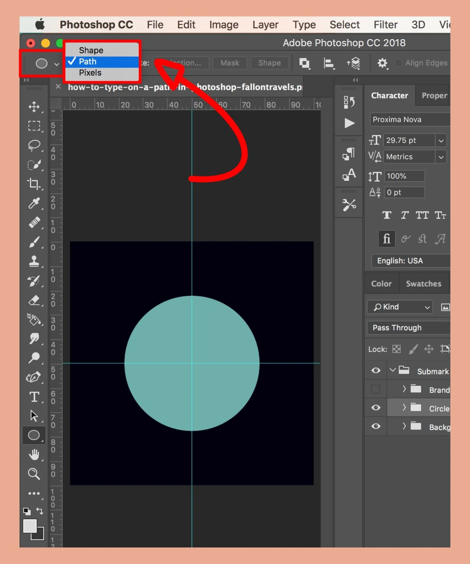 How to type on a path in — Fallon Travels