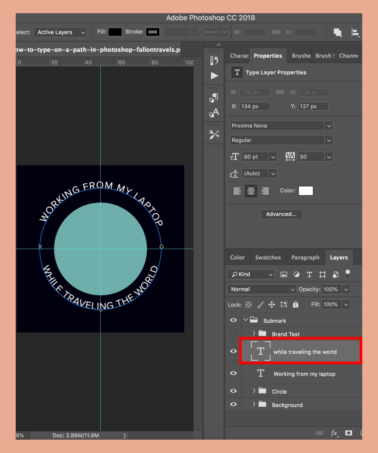 how to curve text in photoshop