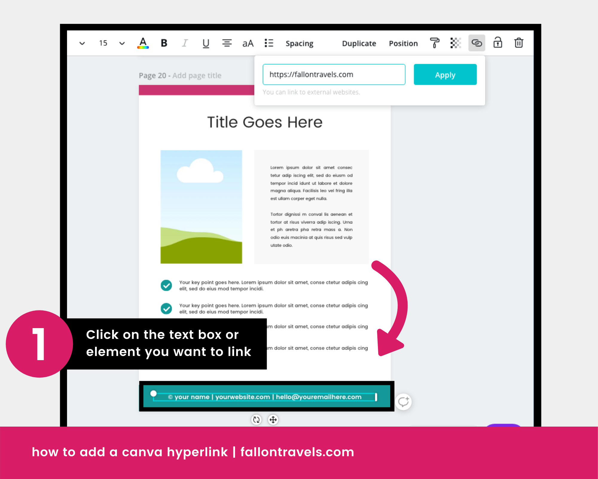 How to add a hyperlink in canva