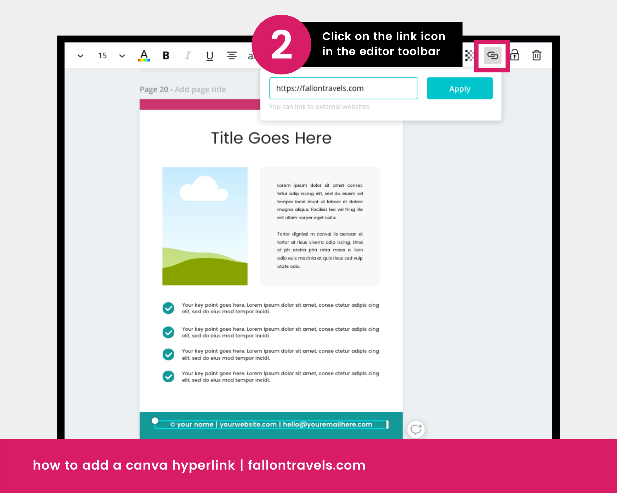 How to add hyperlinks in Canva