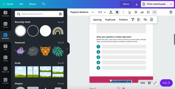 how to create worksheets in canva