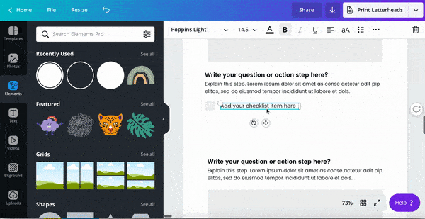 how to create worksheets in canva