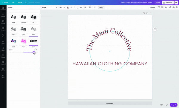 How to curve text in Canva | Fallon Travels