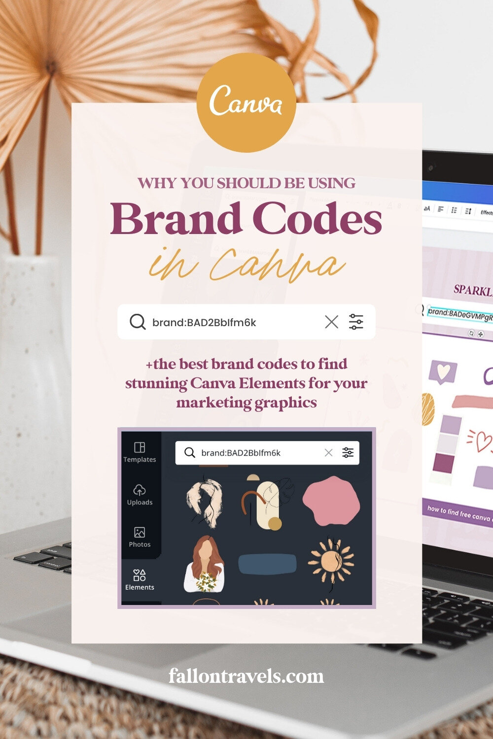 How to Search for a Canva Elements Contributor using Brand Codes | Fallon Travels