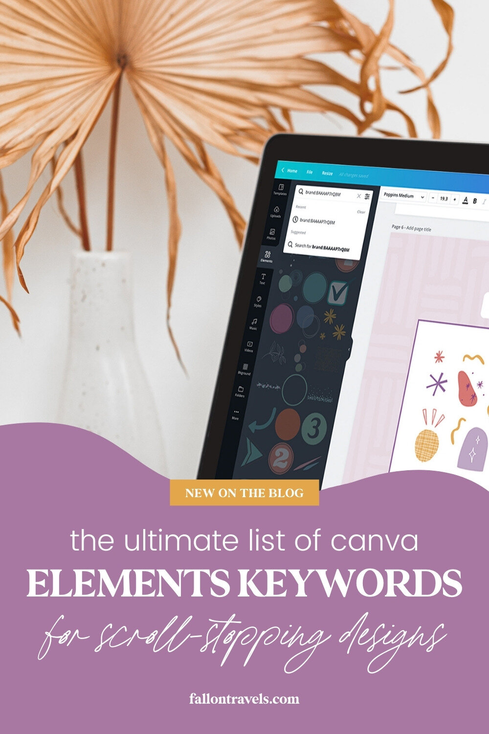 Canva Elements Keywords | Fallon Travels