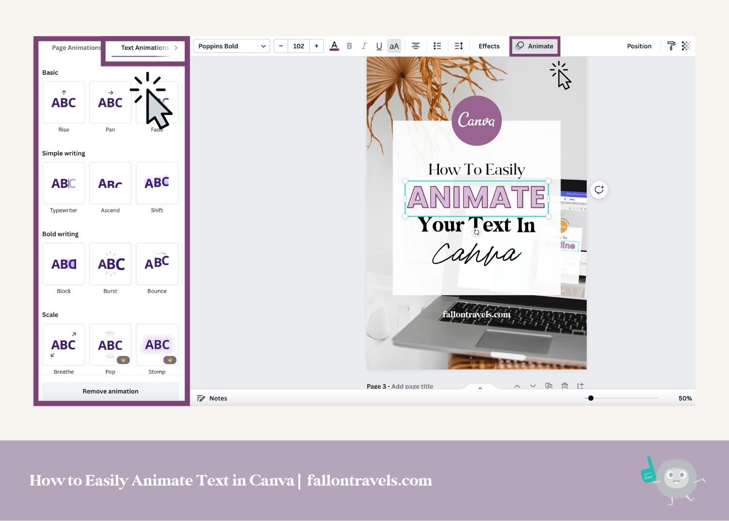 How to Easily Animate Text in Canva — Fallon Travels