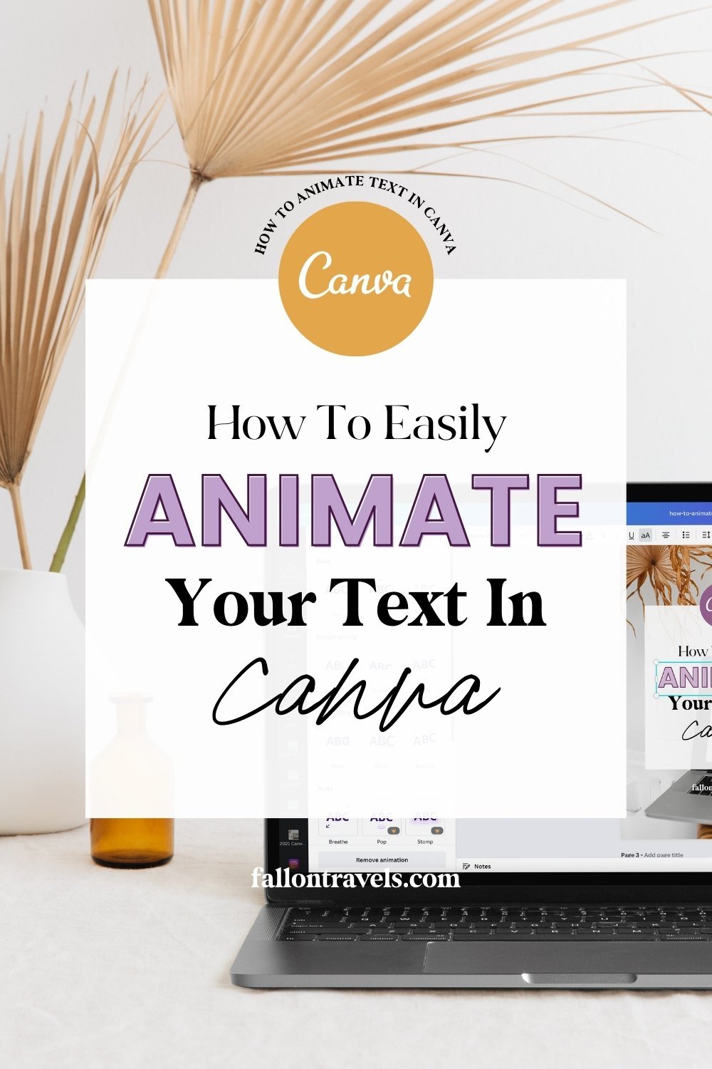 How to Animate Text in Canva | Fallon Travels