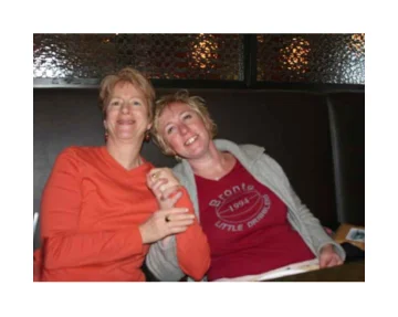 Kate with one of her first painting teachers, Gail Salzman, in Santa Fe, New Mexico, 2005-ish.&nbsp;