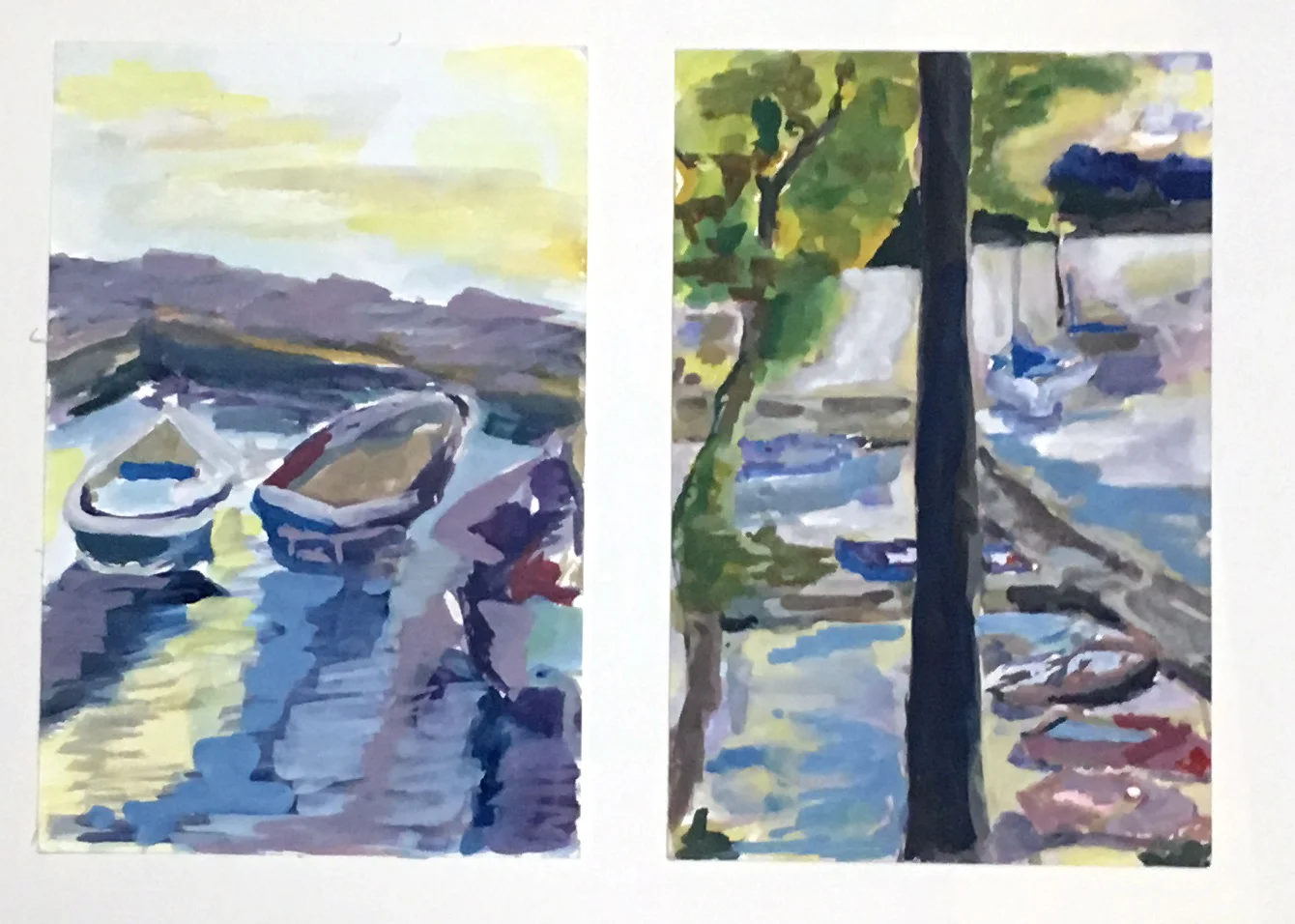 Gouache landscapes, Charlotte Vermont 2014