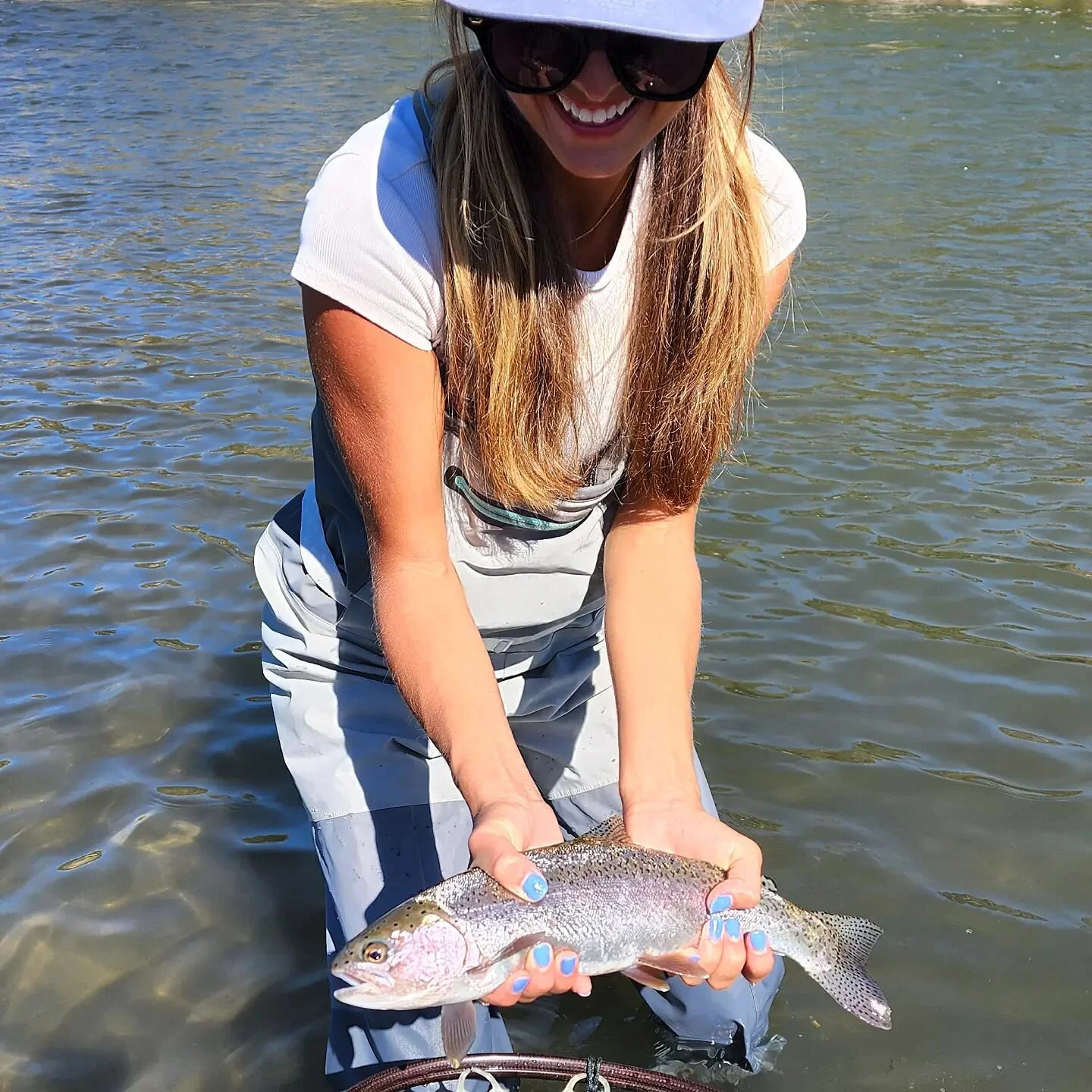 Big smiles for beginner Gracie with a nice Truckee River bow... River has been fishing well with the cool weather and storms. 

#GreatBasinGuideService 
#FlyFishing #CatchAndRelease #Barbless #TruckeeRiver #TruckeeRiverFlyFishing #TruckeeRiverGuide #