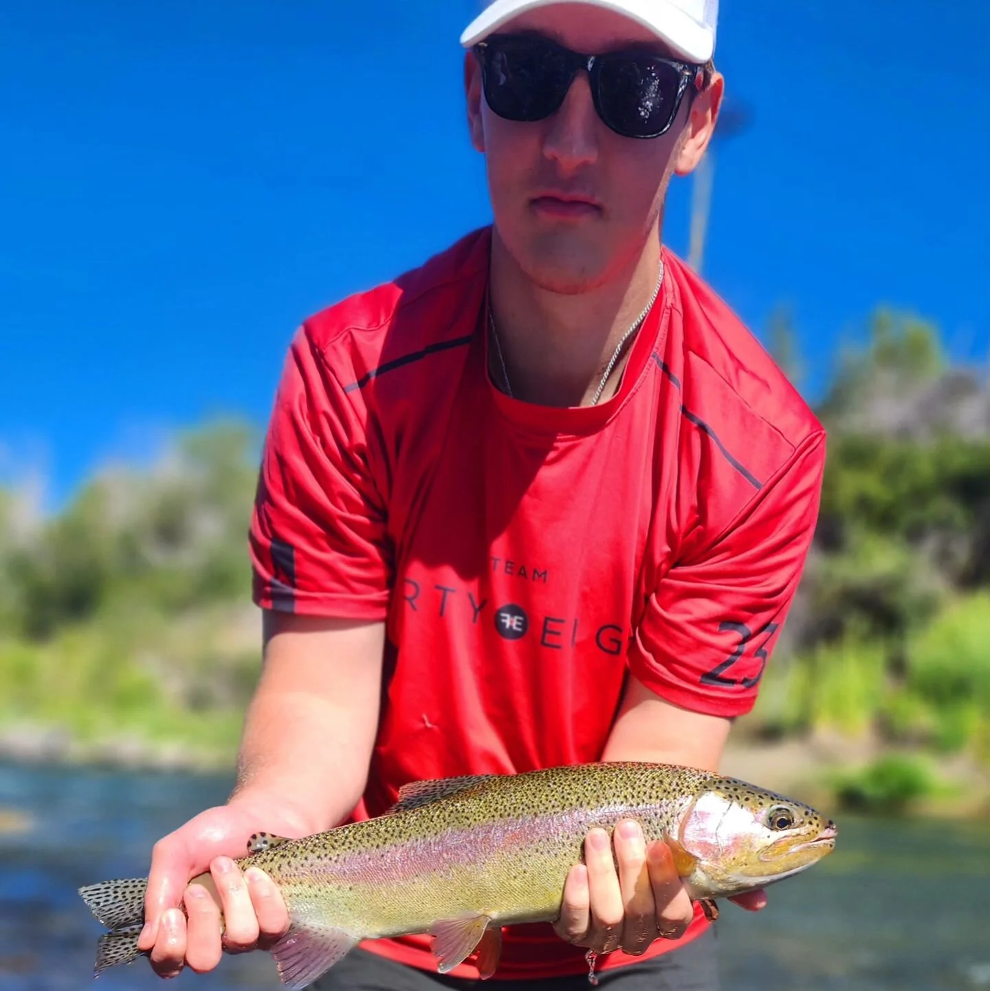 Gunner's 1st fish on a fly. Flows are normal now, and so is the fishing! 
#GreatBasinGuideService 
#FlyFishing #CatchAndRelease #Barbless #TruckeeRiver #TruckeeRiverFlyFishing #TruckeeRiverGuide #OnTheFly #TrophyTrout #ItAintGonnaCatchItself