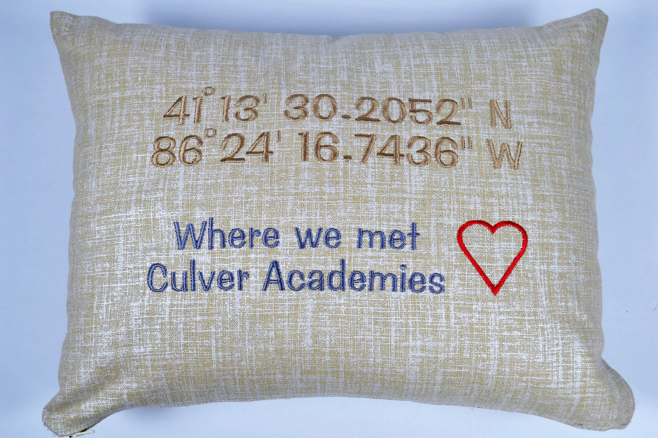 GPS Coordinates Pillow