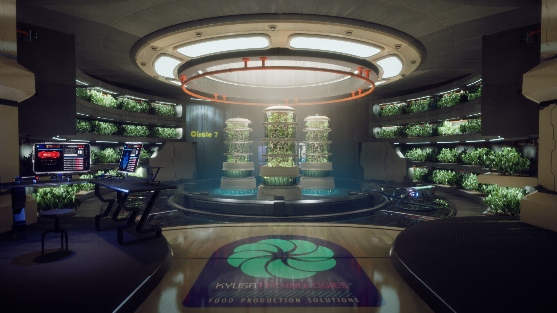 "Circle 7 - Vertical farming Sci Fi facility"