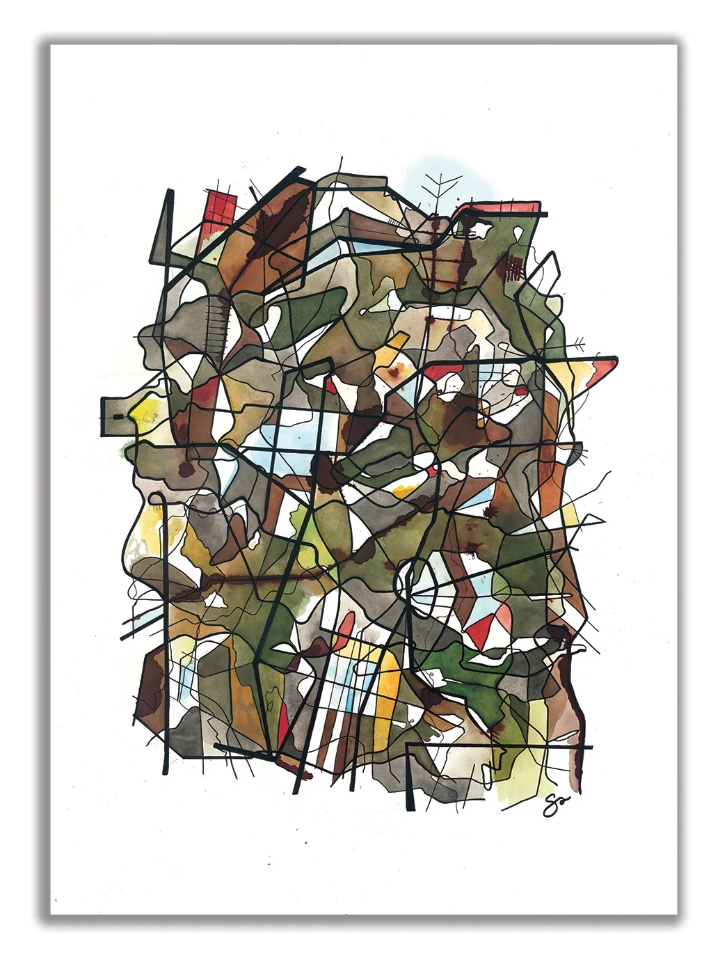 ONE MAN'S TRASH 29” x 40” / Watercolor + Ink August Wilson – Preformed by Portland Playhouse