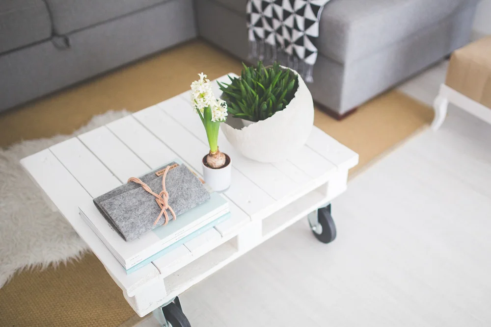 Plants and flowers add freshness and a pop of color.