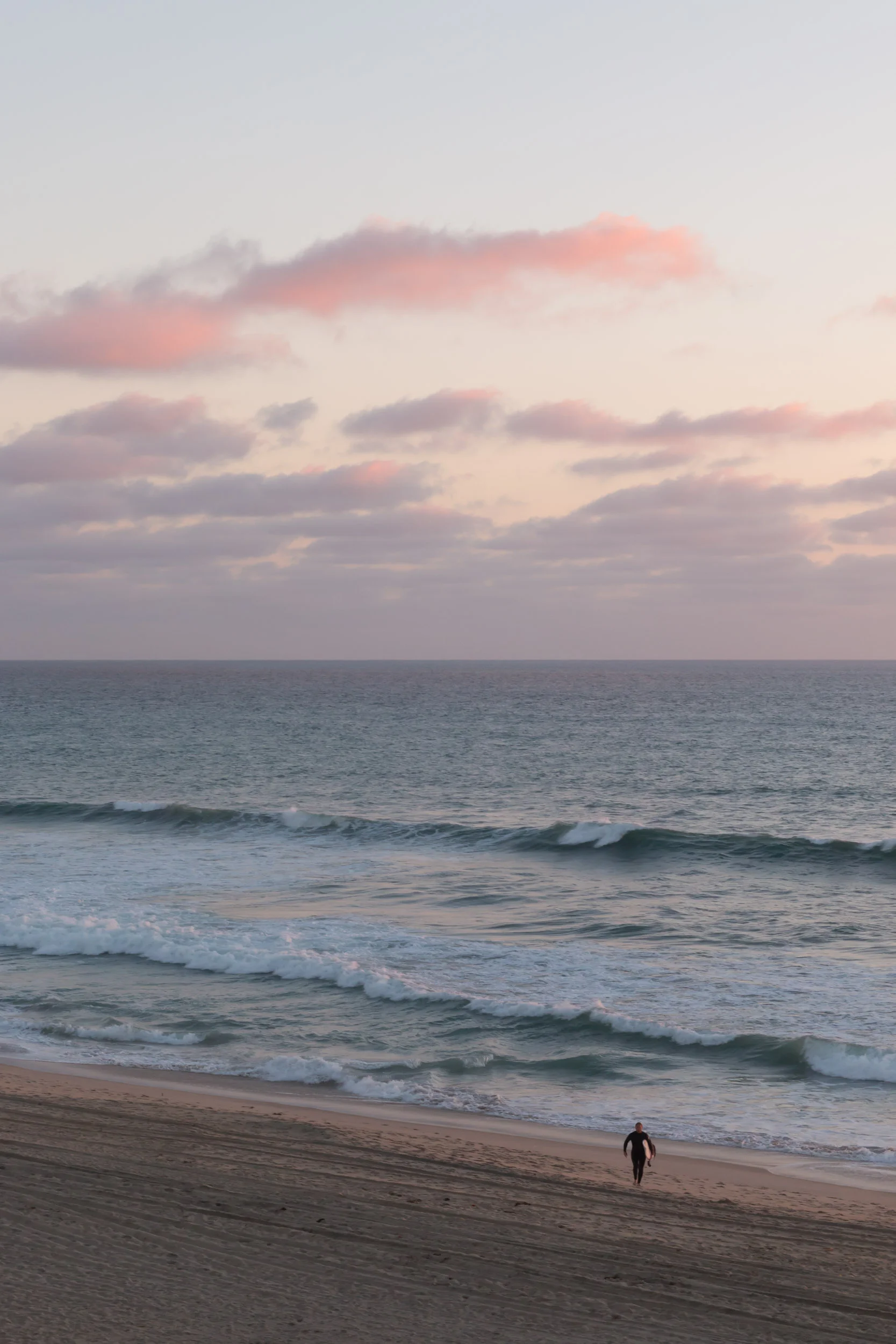 Pink Sky Lone Surfer