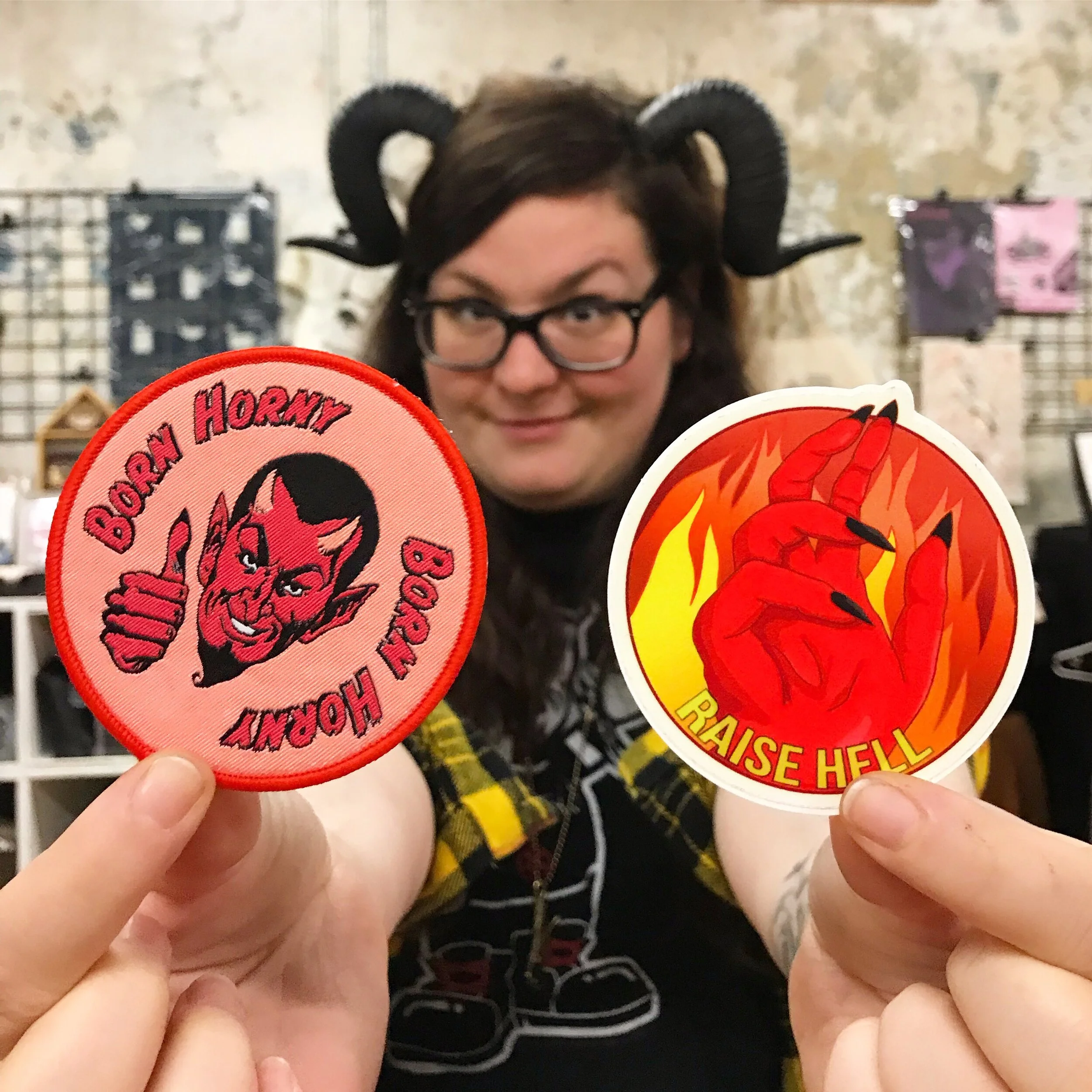 Holtermonster showing off some devilish goods