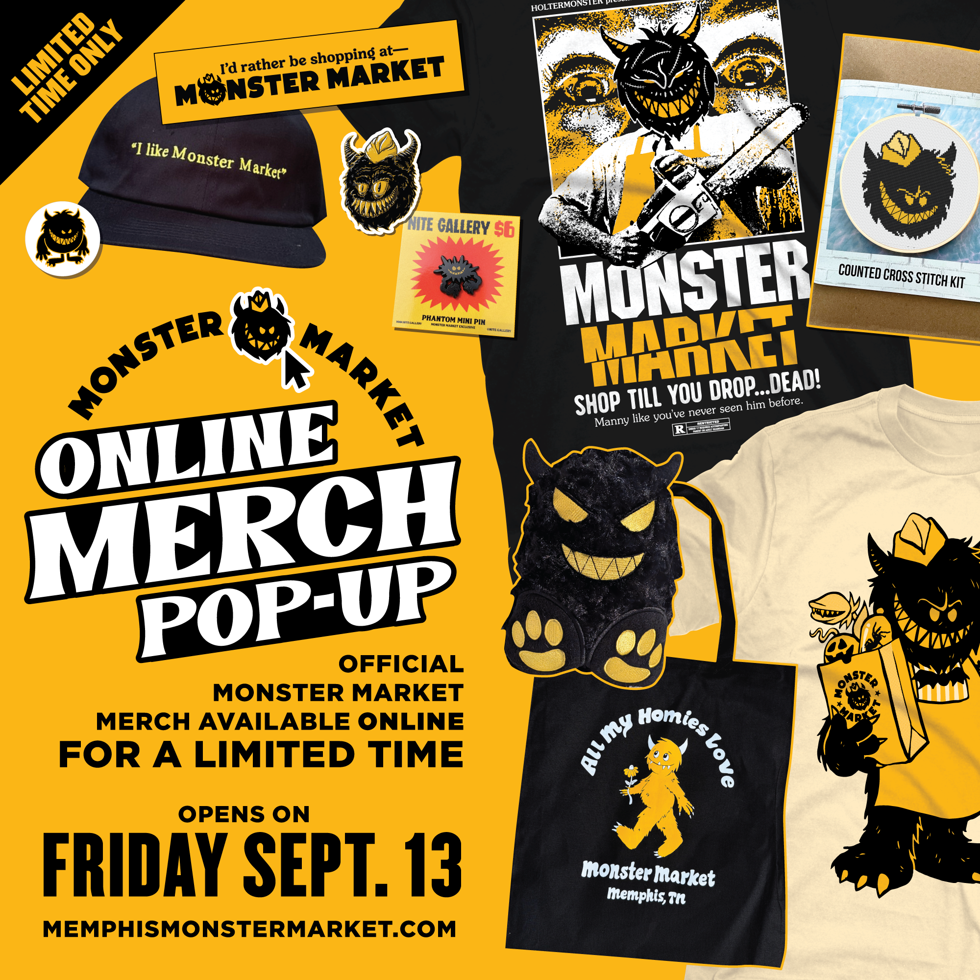 Monster Market Online Merch Pop-Up