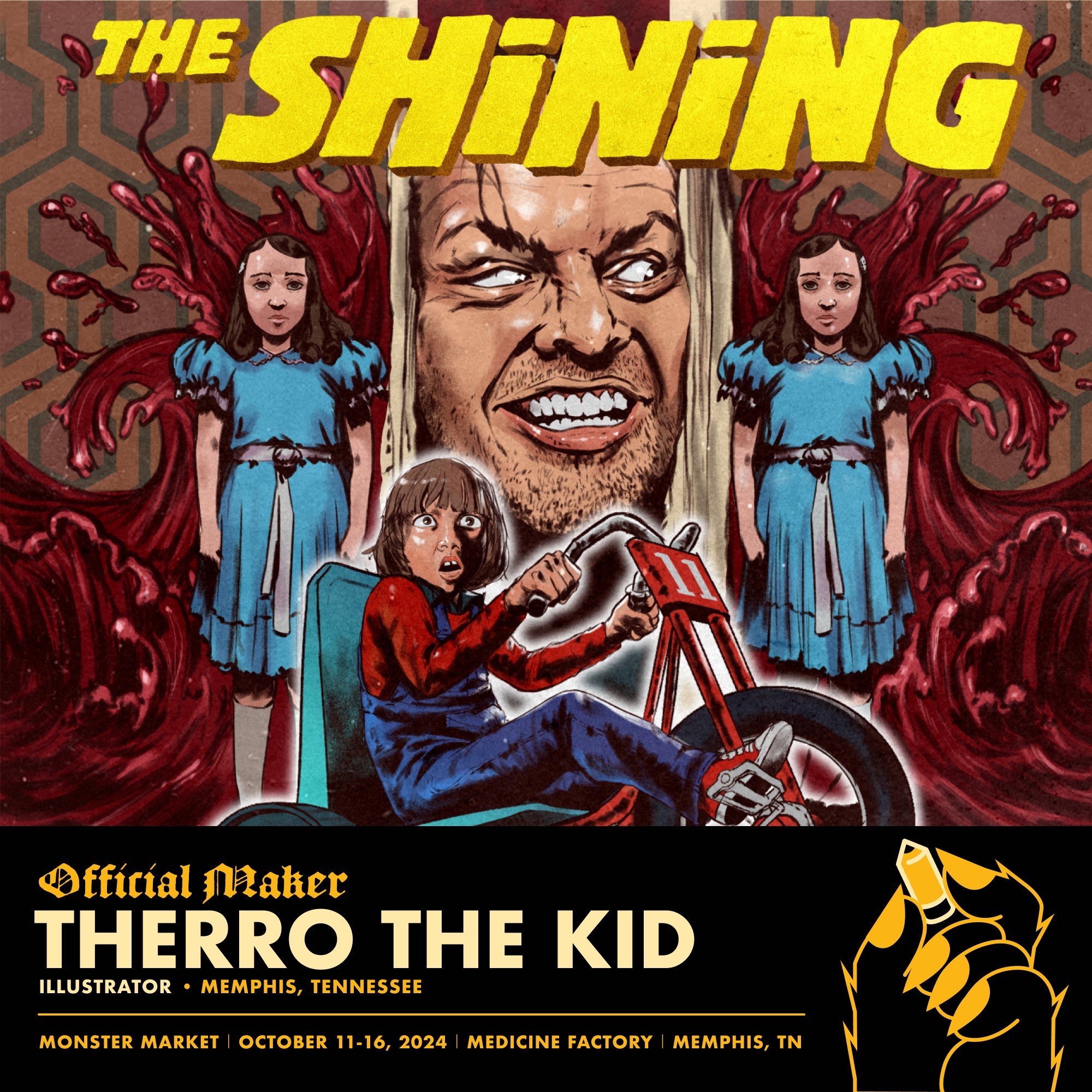 ✨Maker Spotlight✨ Memphis-based artist Therro the Kid returns to Monster Market this year with his illustrated prints, a new t-shirt, and a new Exclusive print based on the Craft! A fan of the darker side of cinema and art, Therro's work fits right i