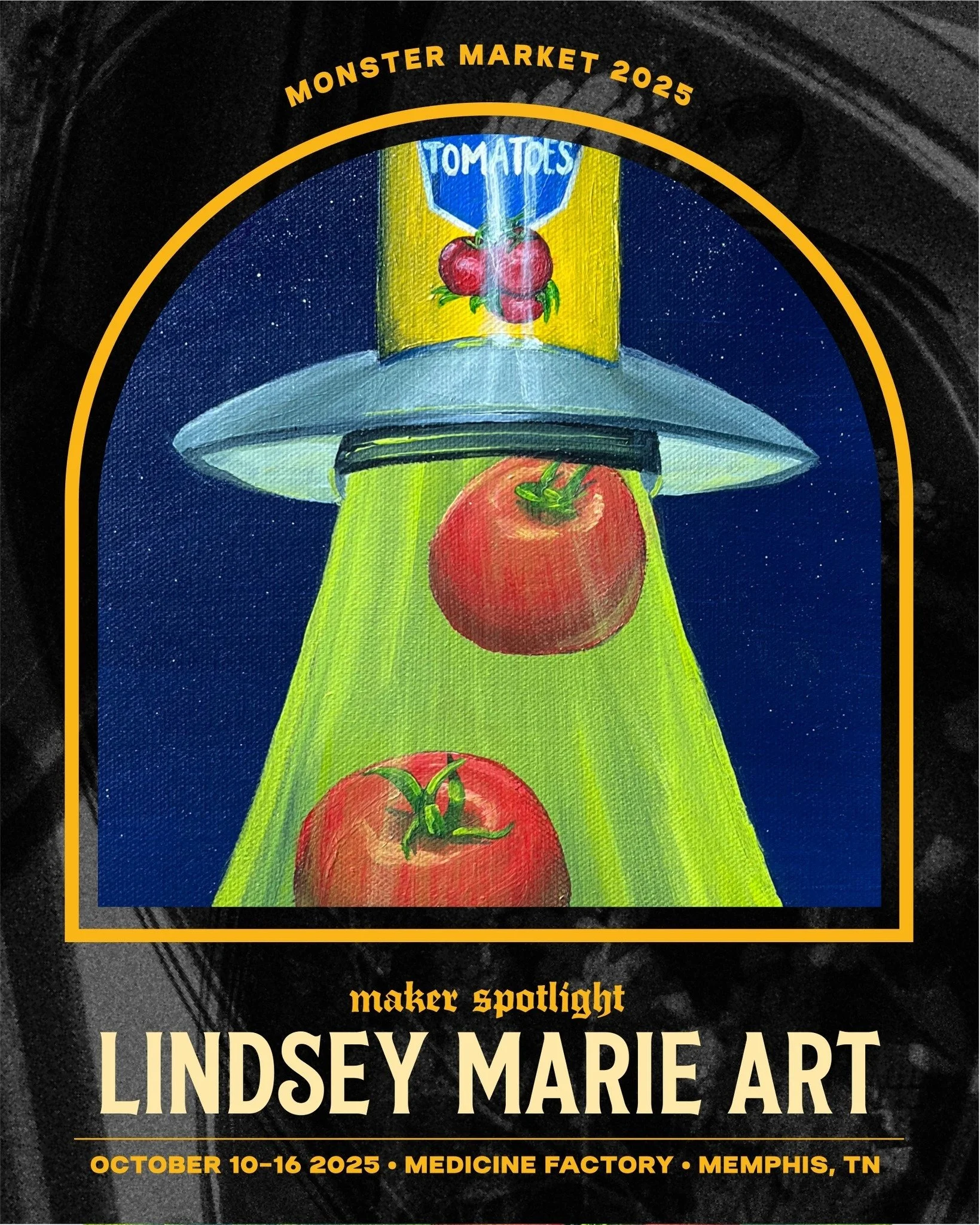 ✨Maker Spotlight: Lindsey Marie Art ✨ Slithering into Monster Market for her debut year, Lindsey Marie is a silly surrealist creating unique paintings right here in Memphis. Inspired to make things that make her laugh, you can shop her hilarious ware