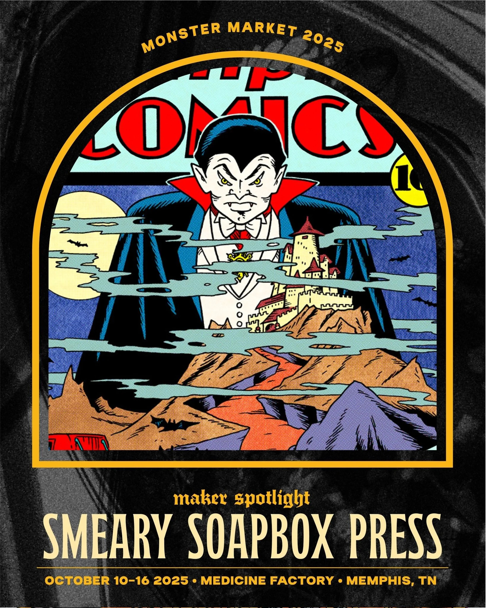 ✨Maker Spotlight: Smeary Soapbox Press✨ Monomaniacal Cartoonist Dale Martin is Smeary Soapbox Press&mdash; writing and drawing his own comics, as well as interesting buildings around Memphis. And monsters. And robots!

✨ONLY AT MONSTER MARKET!
A frea