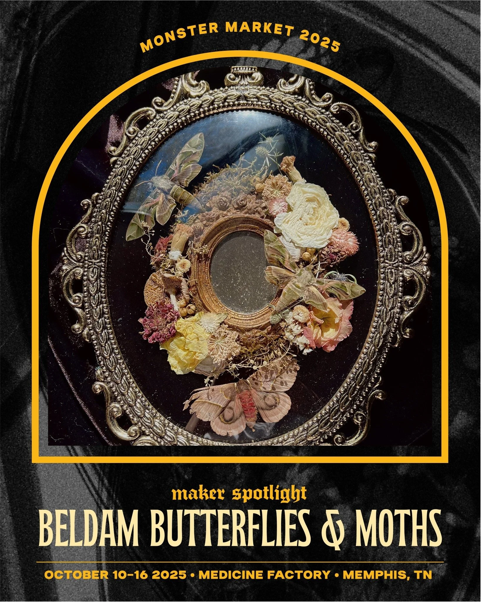 ✨Maker Spotlight: Beldam Butterflies &amp; Moths✨ Rejoice! Victorian inspired entomology artist Brien Deaton flutters back into Monster Market this year with more one of a kind wall decor. Look for their original vintage/antique framed insect taxider