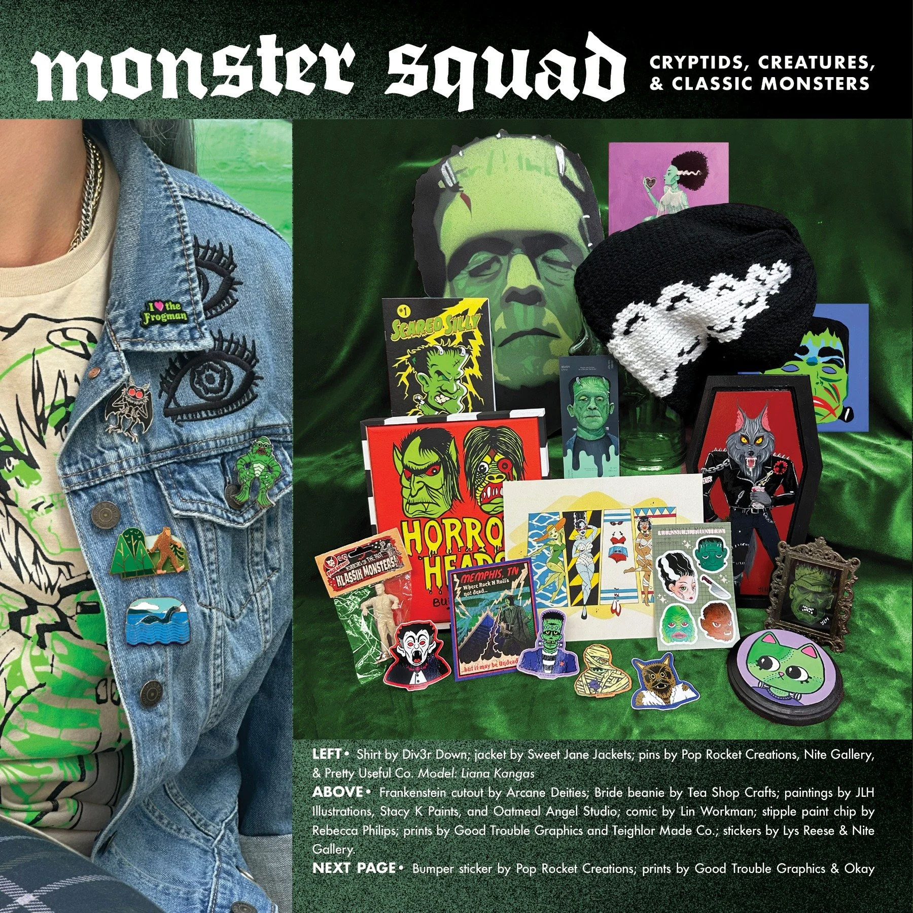 LURK THE LOOKBOOK✨ Undoubtedly our favorite section, and bursting at the seams— so this is just a small taste! From Mothman to Bigfoot, and from Frankenstein's monster to the Gill Man— we've got you covered on cryptids.
Shop the monsters