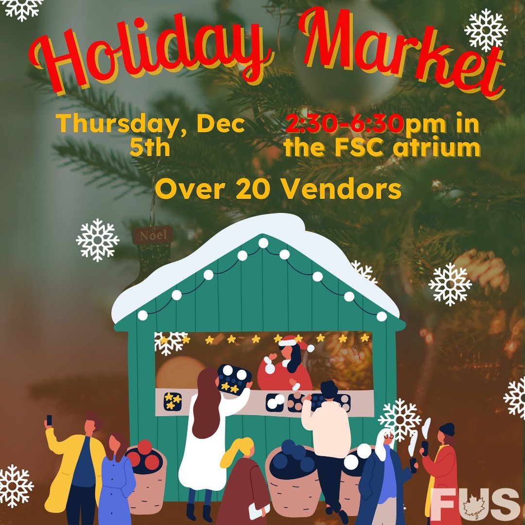 Get Ready Forestry!! This year&rsquo;s holiday market is right around the corner!! 🎄🎄

Be sure to walk through the atrium next Thursday December 5th, from 2:30-6:30pm for some awesome Christmas vibes and amazing vendors!!❄️☃️