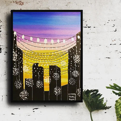 City lights on canvas