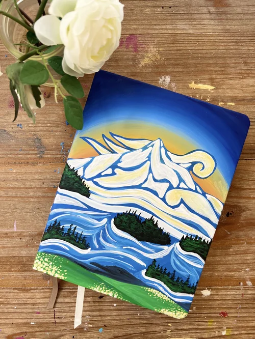 Colorado peaks on canvas