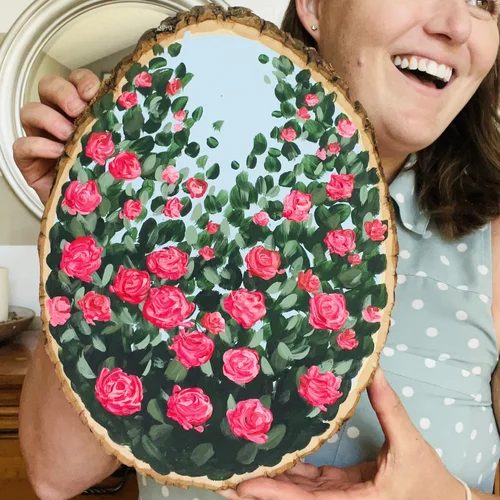 Rose garden on canvas