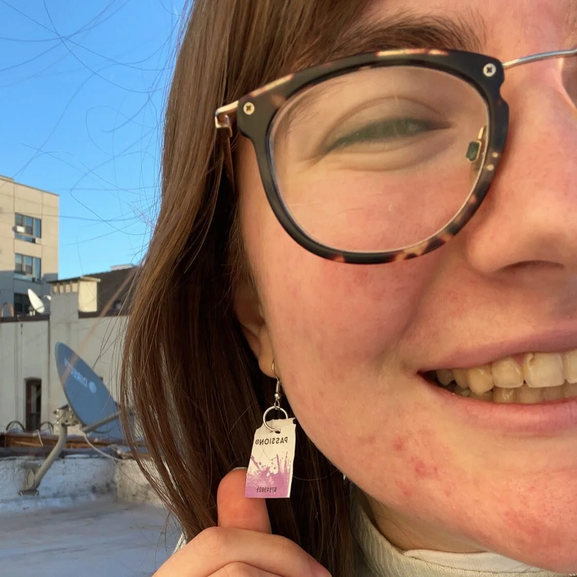 98/100 I made earrings out of my tazo teabag label today while teaching hahaha #the100dayproject #100daysofwhoknows