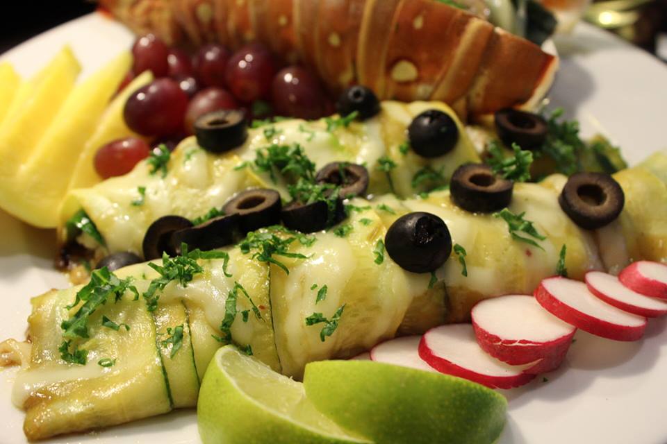 Zucchini Green Enchiladas with Chopped Lobster