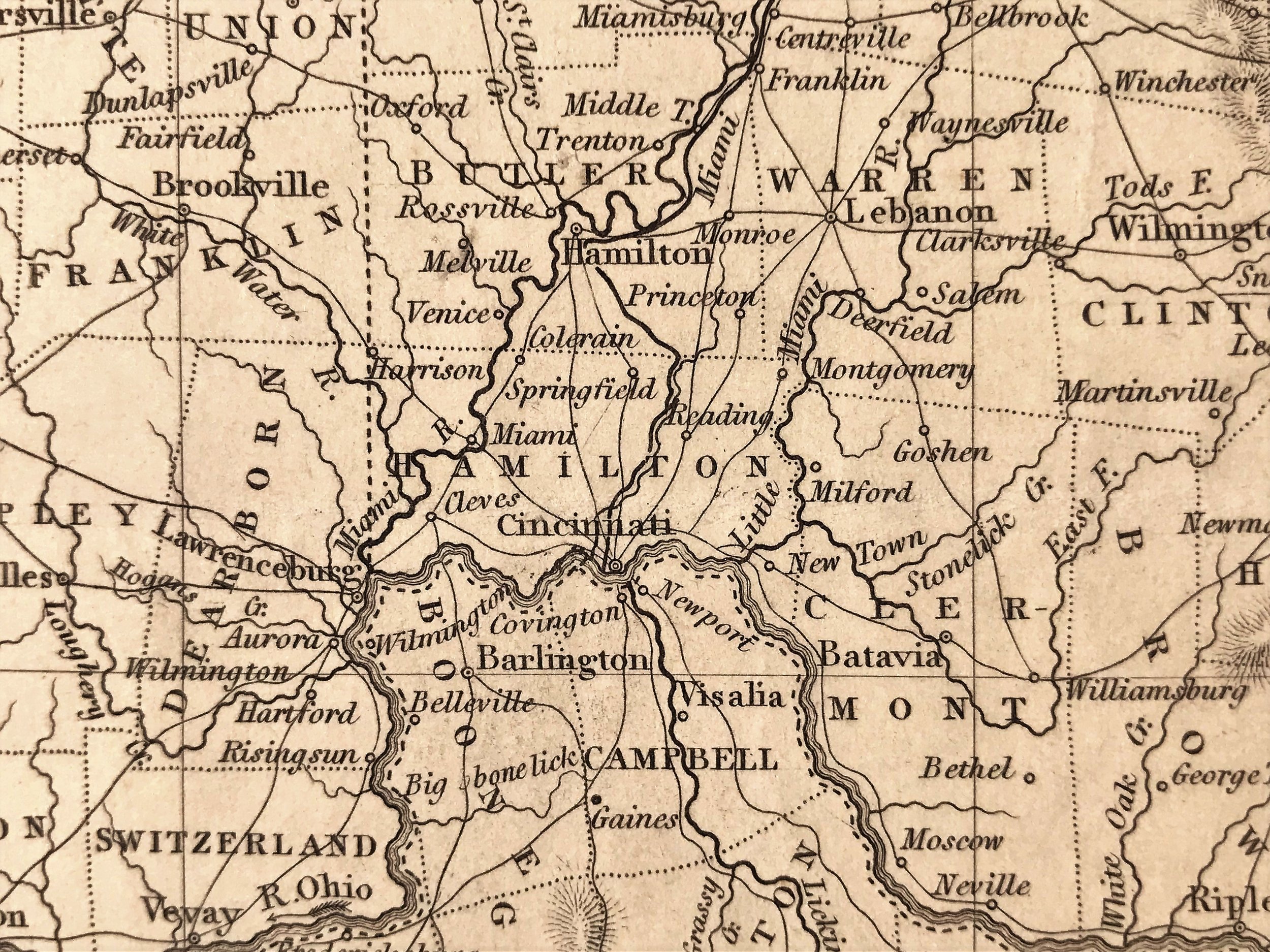 OHIO PIKES OPERA HOUSE ATLAS MAP 1884 CINCINNATI HAMILTON COUNTY FOUNTAIN SQ 