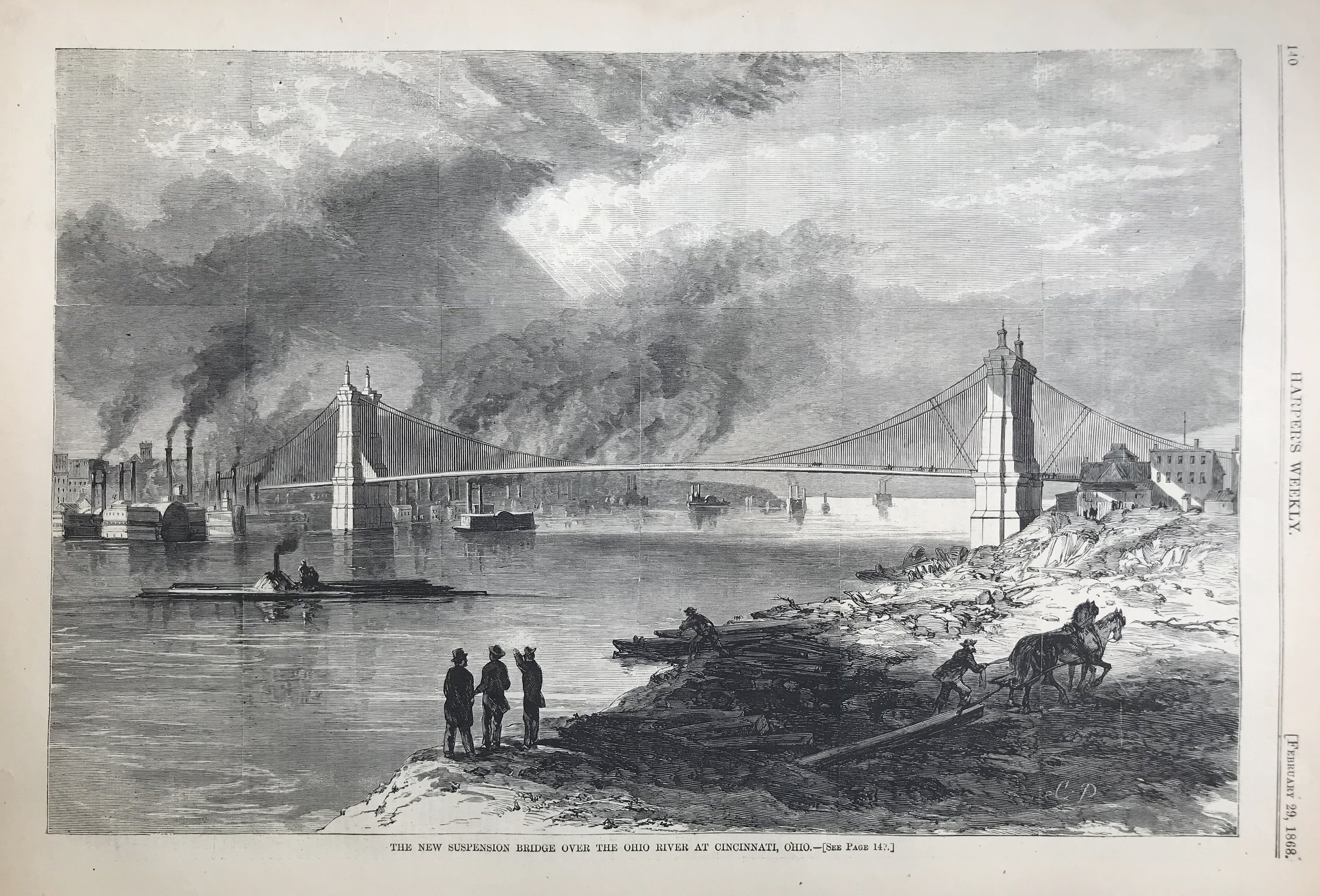  The New Suspension Bridge over the Ohio River at Cincinnati, Ohio 