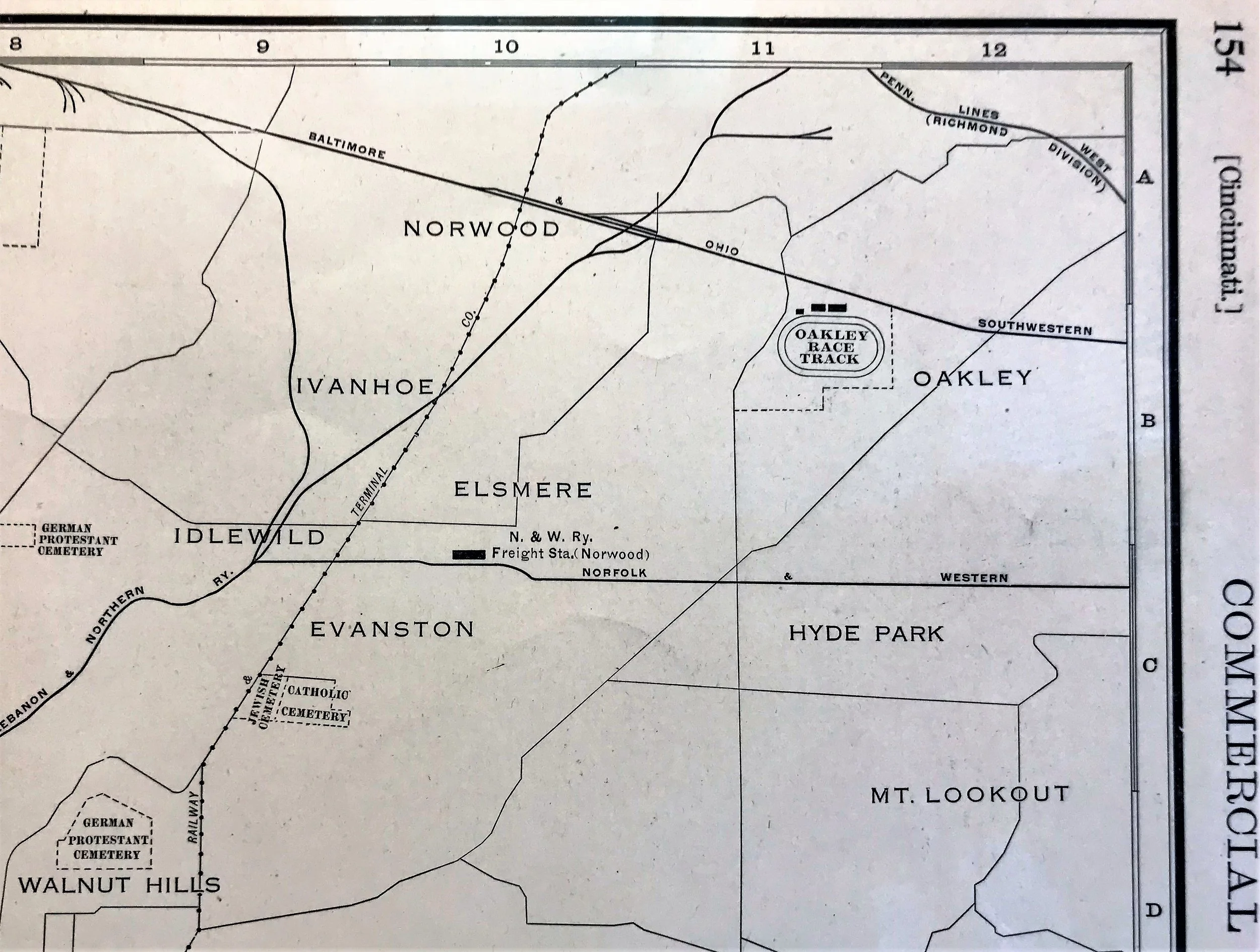  Opening for business in 1889, the Oakley Race Track was located along Robertson Avenue approximately where present day 28th Street through 34th Avenue are located.  