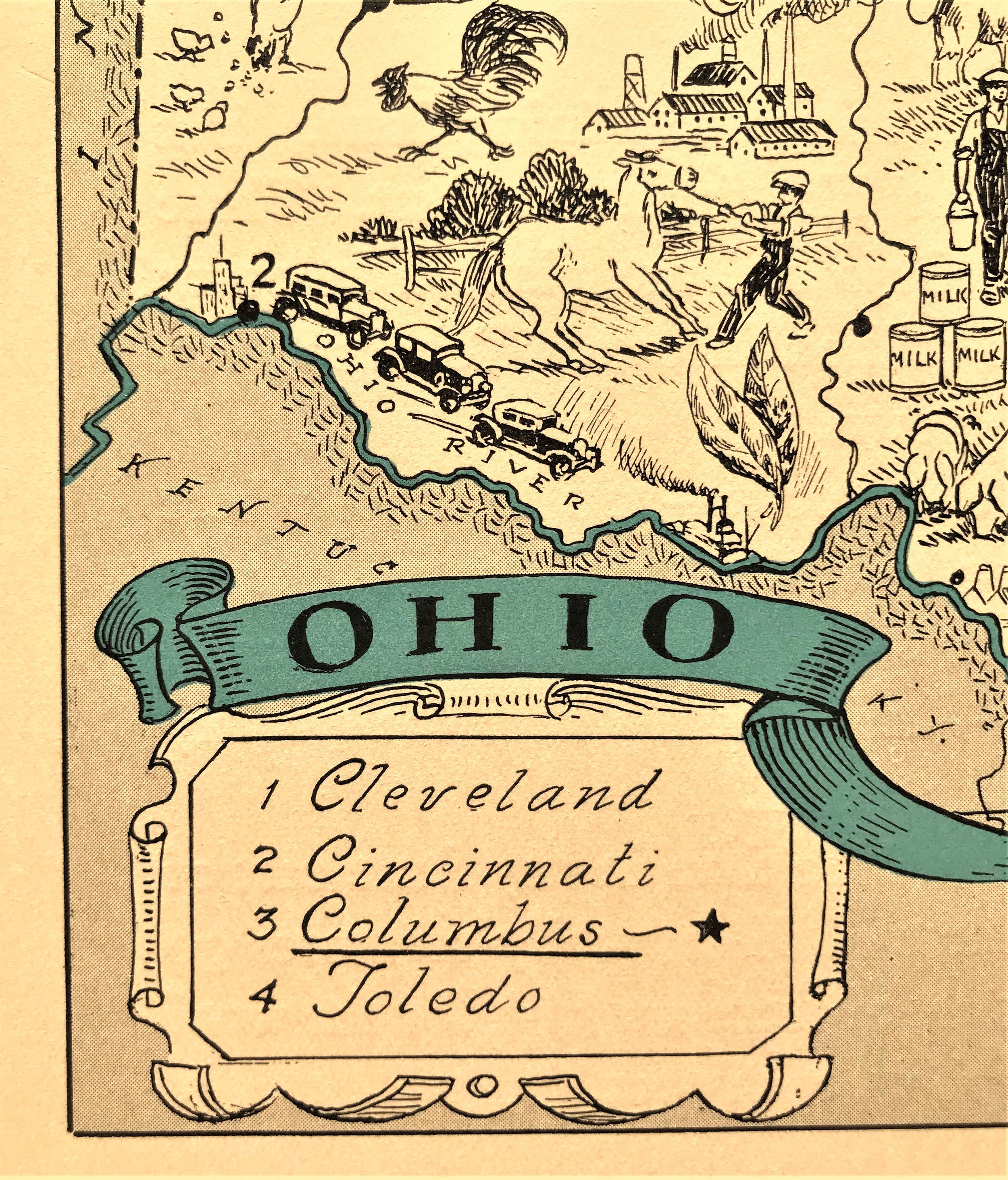1. Cleveland, 2. Cincinnati, 3. Columbus, 4. Toledo