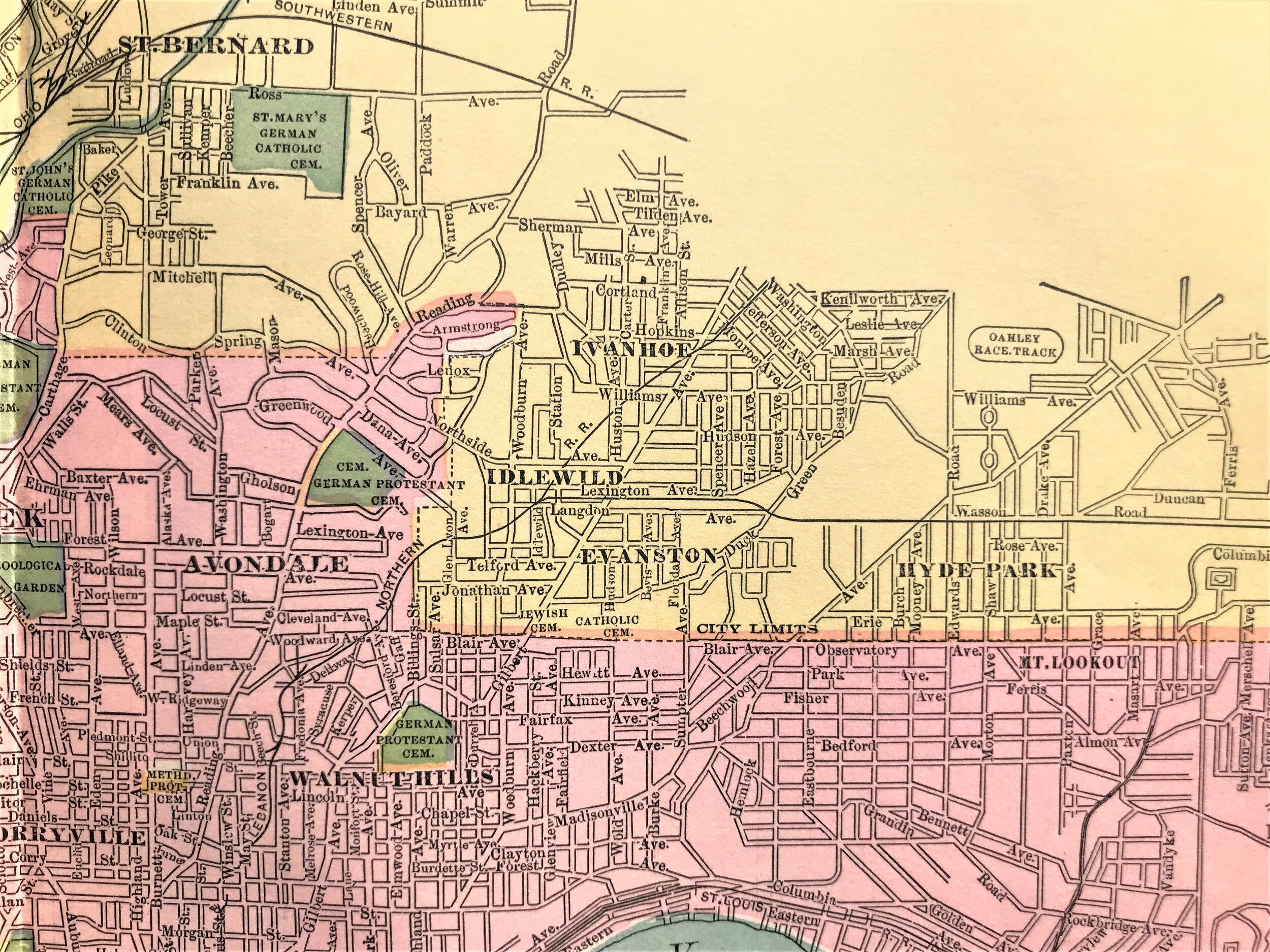 City of Norwood labeled as Ivanhoe &amp; Idlewild 