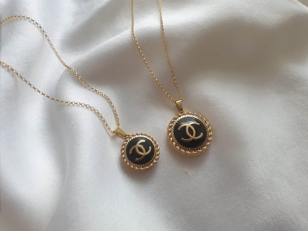 CC Pearl Button Necklaces - Designer Button Jewelry