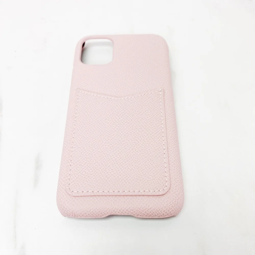 Personalized Custom Pink iPhone 11 Leather Card Holder Case