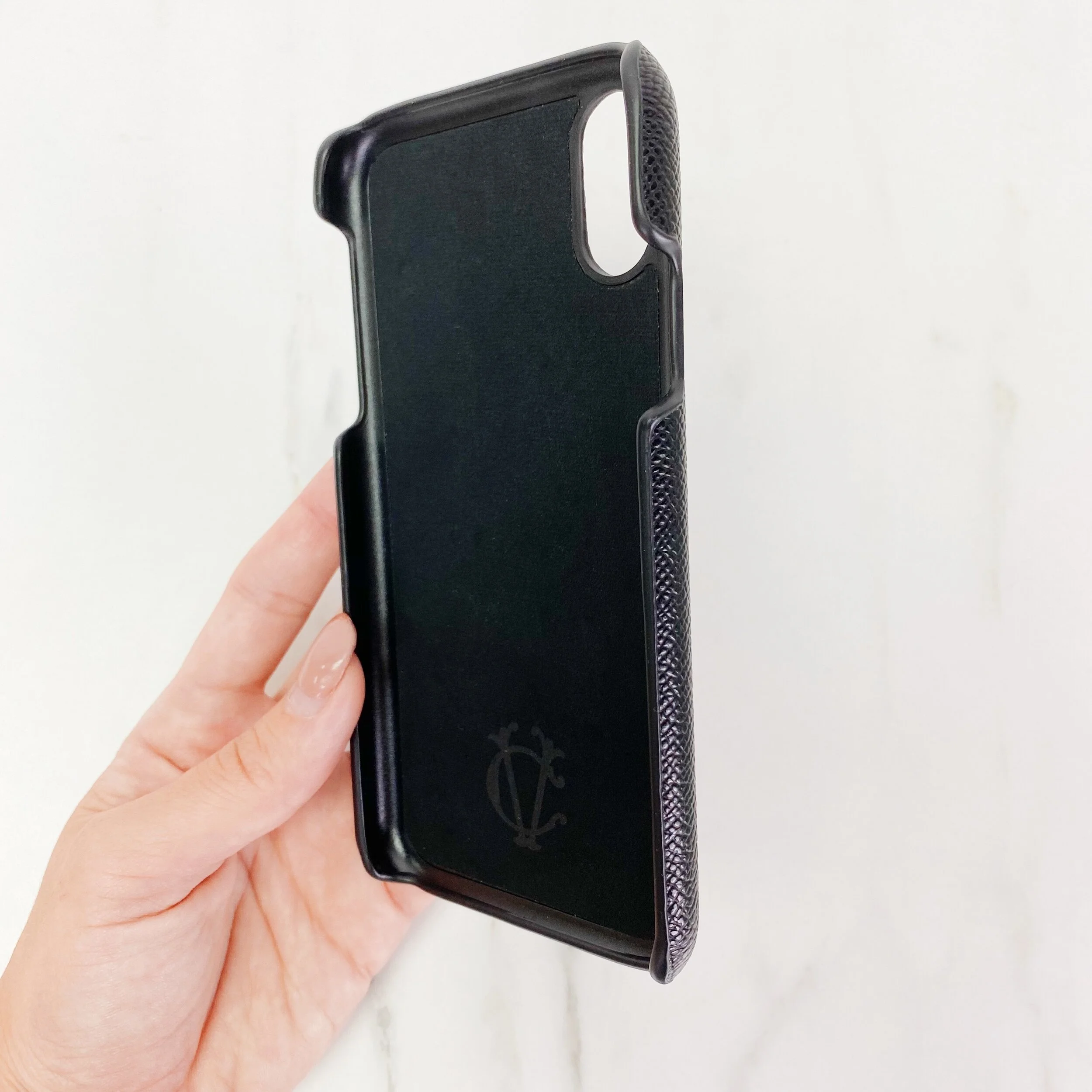 Personalized Custom Black iPhone 11 Leather Case - Mini Pro Max - Monogram Hot Stamp Card Wallet