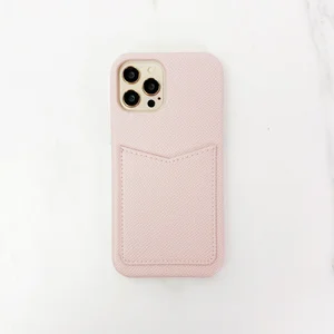 Personalized Custom Pink iPhone 13 Leather Card Holder Wallet Case - Mini  Pro Max - Monogram Stamp  Valerie Constance - Personalized Leather Tech  Accessories