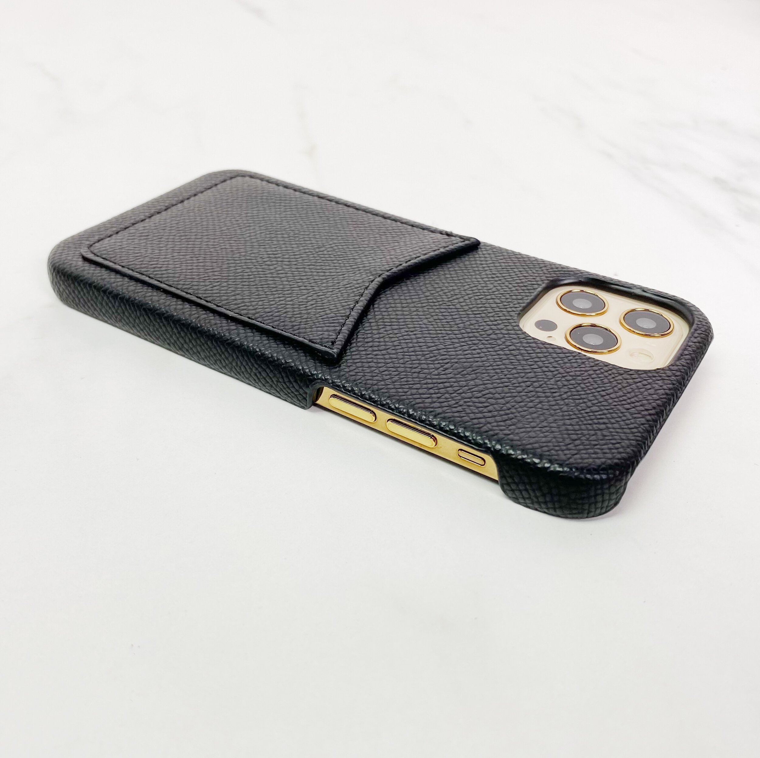 Personalized Custom iPhone 13 12 11 XR X XS Leather Case Card Holder Wallet - Mini Pro Max - Monogram Hot Stamp