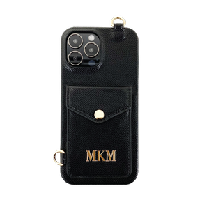 Valextra iPhoneケース13Pro iPhone 13 Series - Crossbody Wallet Case - Black — Valerie