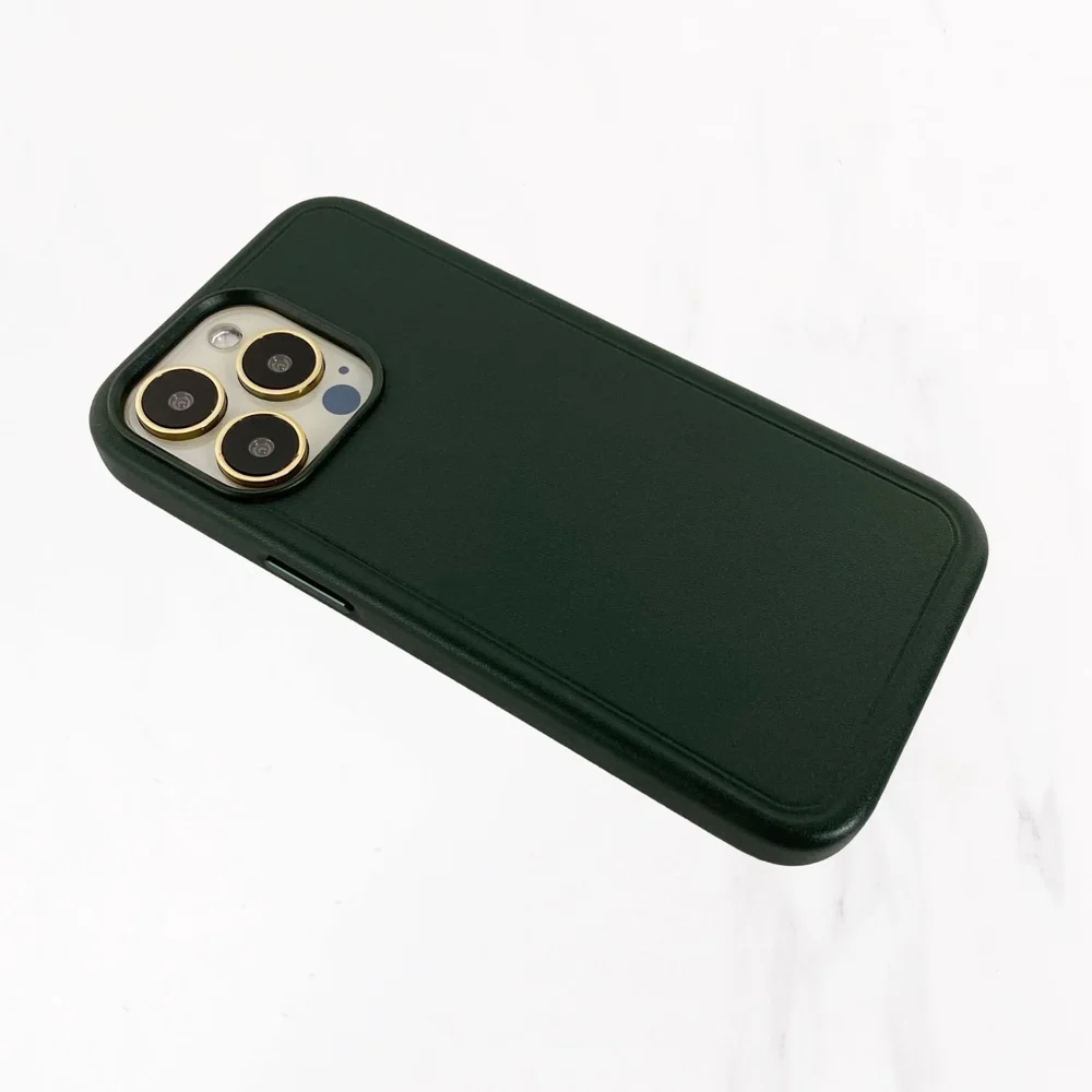 iPhone 13 Series Designer Case - Dark Green Valerie Constance - Personalized Leather Tech Accessories iPhone 13 Series Designer Case - Dark Green Valerie Constance - Personalized Leather Tech Accessories