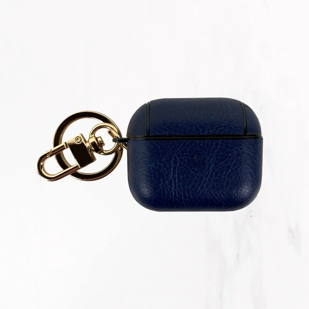 AirPods and Pro Case with Keychain Blue — Valerie Constance