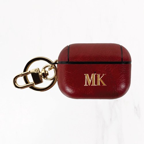 Personalized Custom Black Airpods Case - Pro Keychain key holder chain -  Monogram Hot Stamp — Valerie Constance - Personalized Leather Tech  Accessories