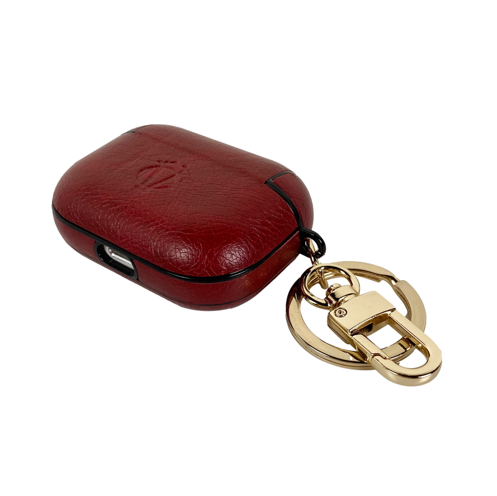 AirPods 3 and Pro Case with Keychain - Burgundy Red — Valerie Constance -  Personalized Leather Tech Accessories