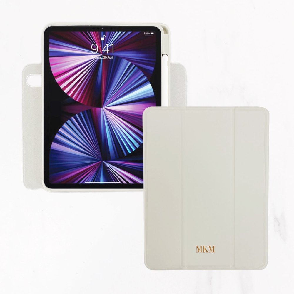 iPad Series - Designer Studio Leather Case - Gray — Valerie Constance -  Personalized Leather Tech Accessories